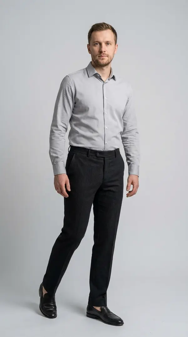 Мужские брюки в тонкую полоску (Charcoal Pinstripe)