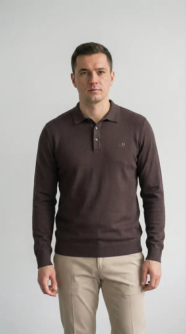 ПОЛО мужское в насыщенном кофейном оттенке (мокко)