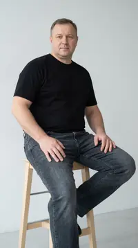 Мужские джинсы классического кроя – графитовый серый view 1