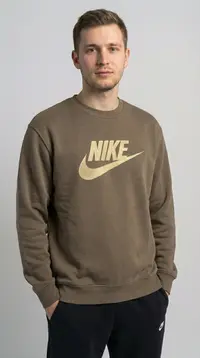 Мужской свитшот Nike Style (Оливковый меланж) view 1