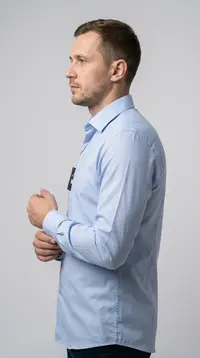 Мужская приталенная рубашка Slim Fit (Light Blue) view 2
