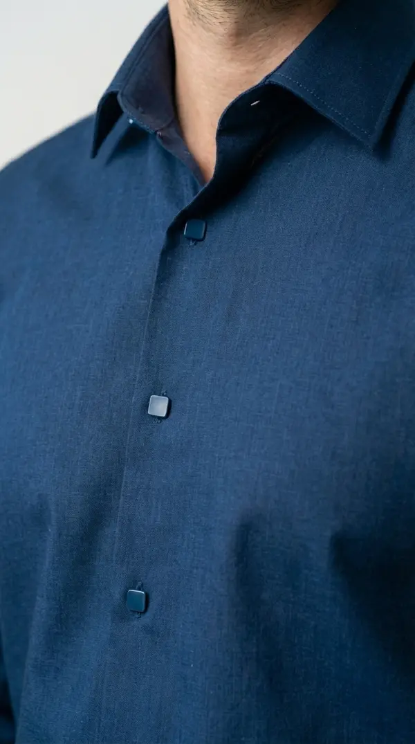 Мужская приталенная рубашка Slim Fit (Deep Blue)