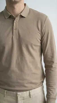 Мужское бежевое поло BOSSADO (Песочный меланж) view 2