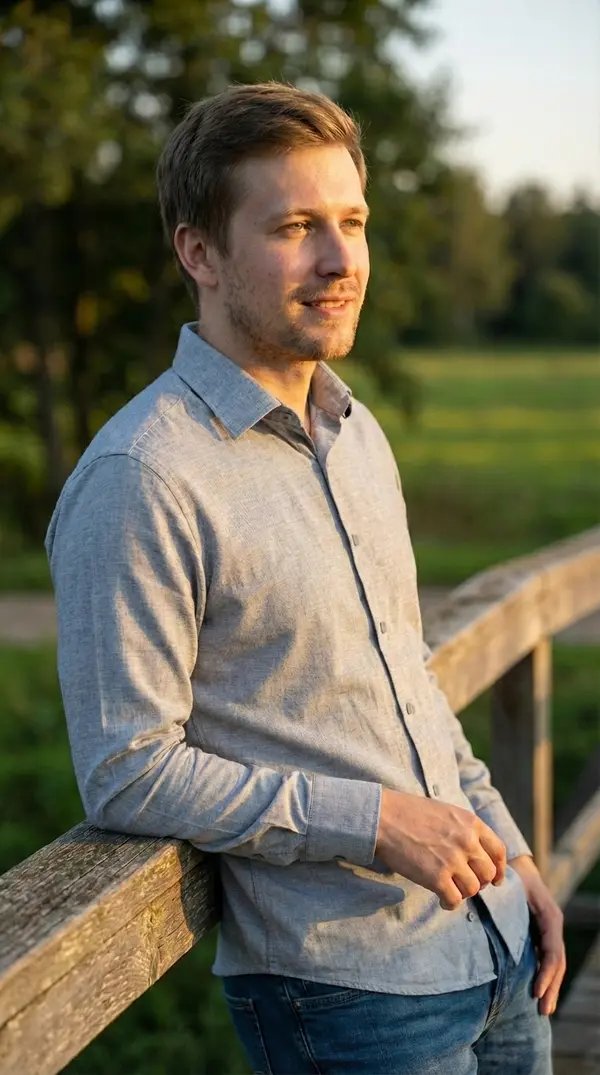 Мужская приталенная рубашка Slim Fit (Grey Melange)