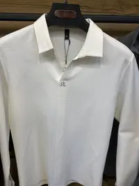 Мужской белый лонгслив-поло BOSSADO (Премиум хлопок) view 3